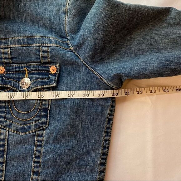 True Religion Deadstock Sherpa Lined Denim Trucker Jacket Size Large - Picture 13 of 15